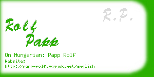 rolf papp business card